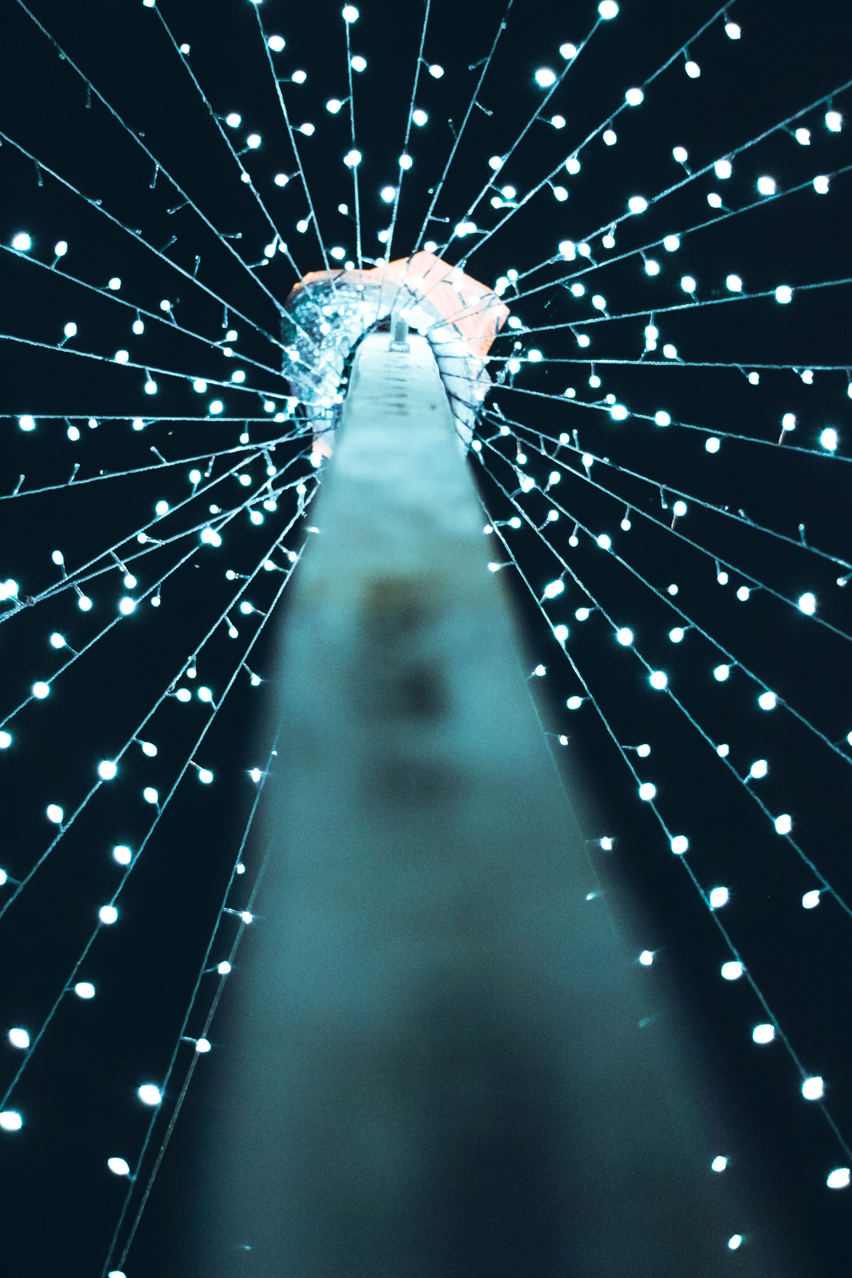 blue light in a dark room