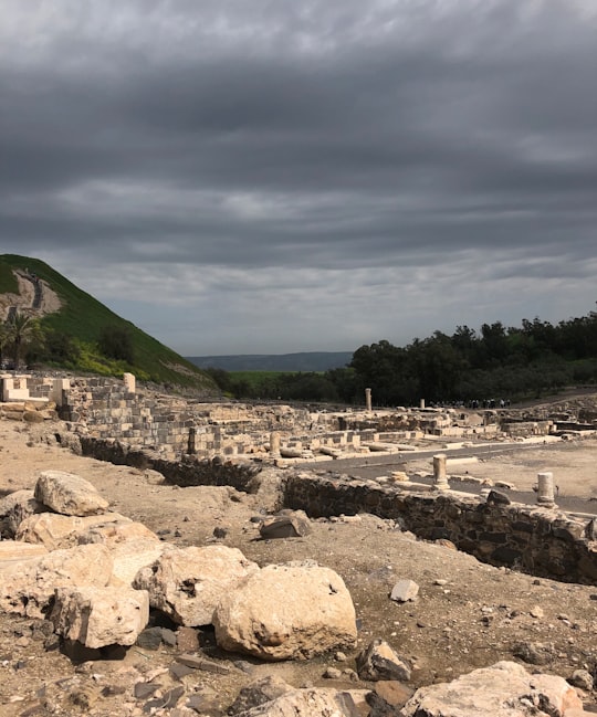 green mountain under white clouds during daytime in Beit She'An Israel