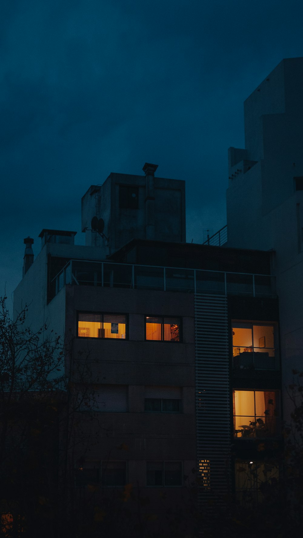 brown concrete building during night time