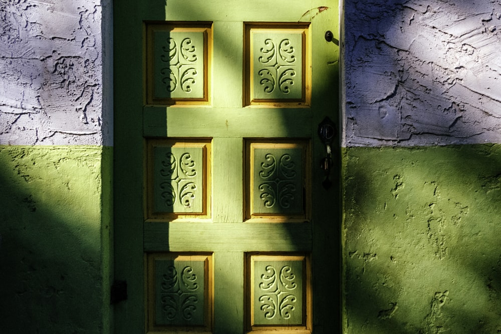 blue and white wooden window