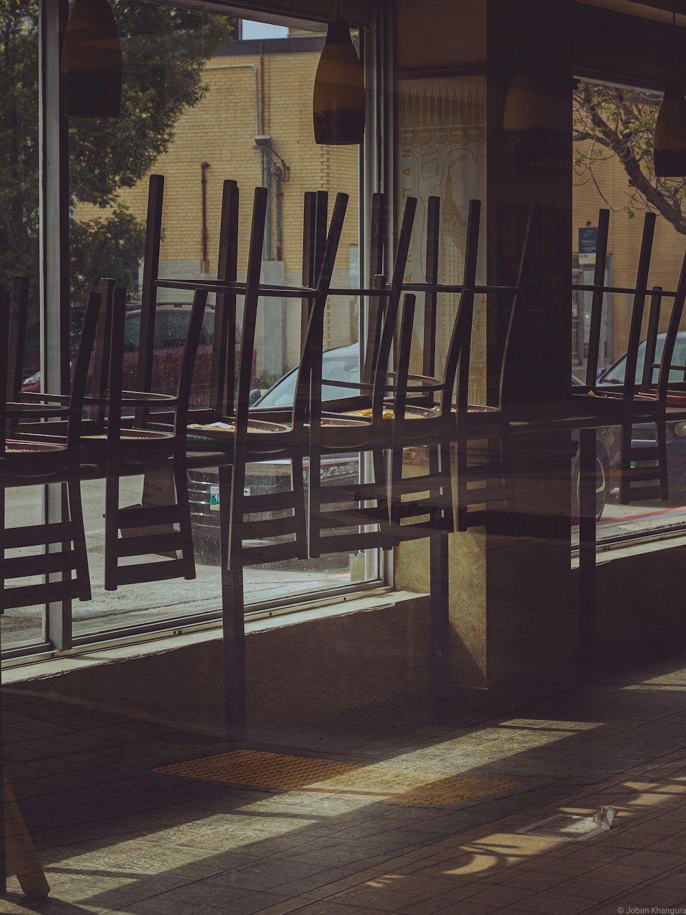 black wooden chair on brown floor