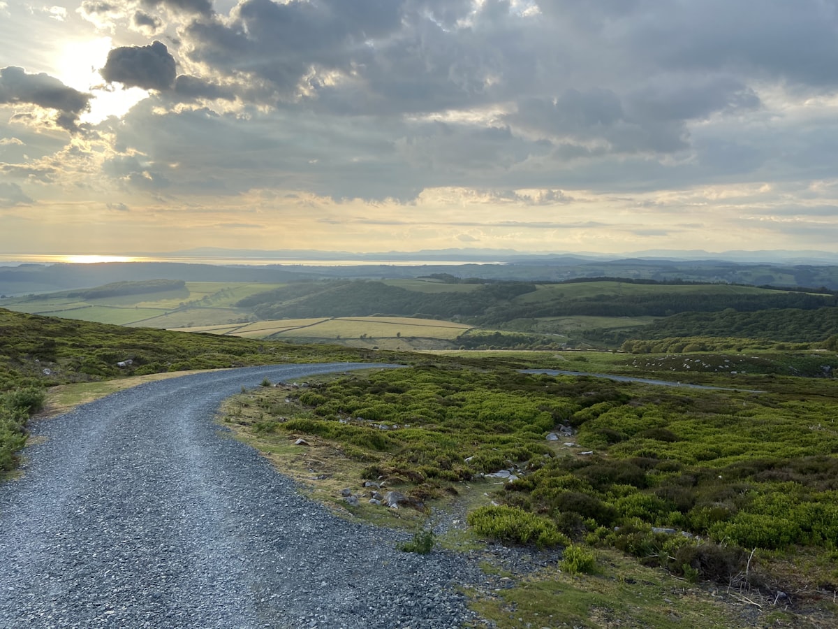 Rolling hills of the Forest of Bowland National Landscape in the Ribble Valley, Lancashire