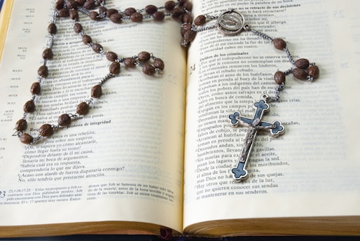 rosary and Bible
