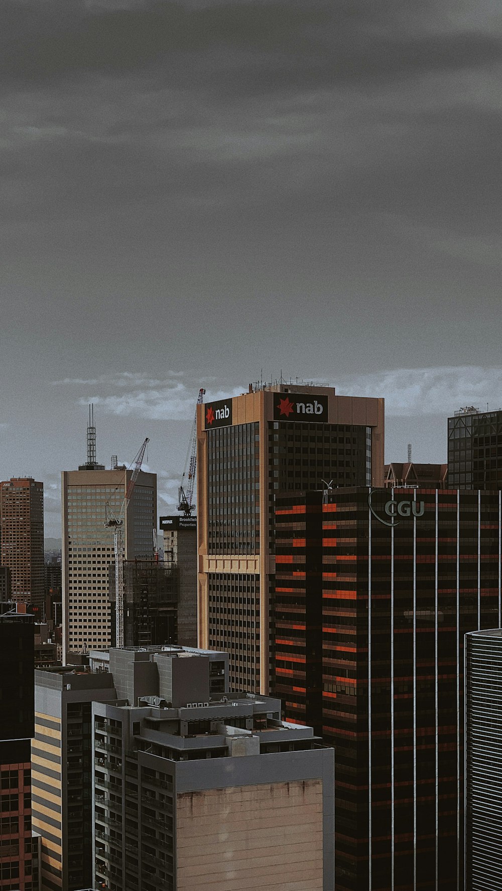 brown and black high rise buildings