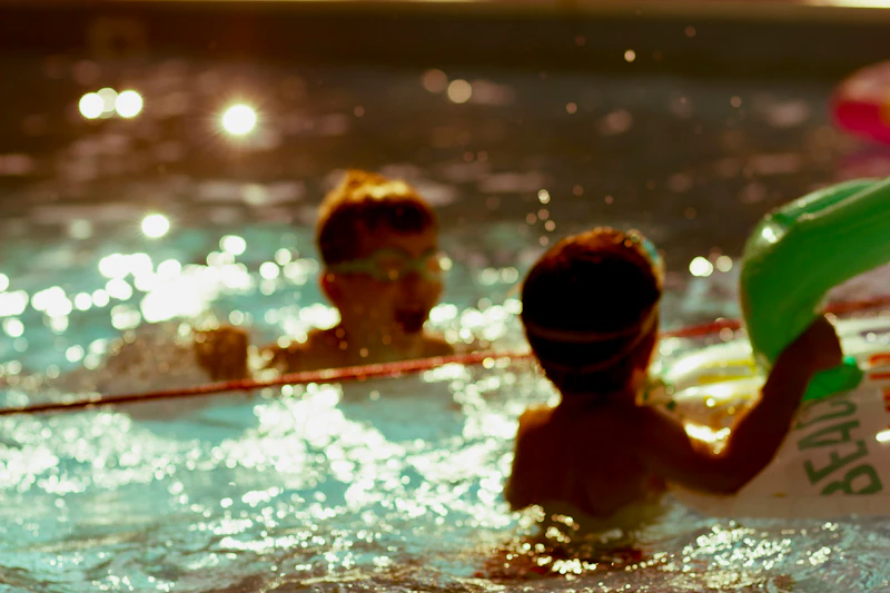Children practising in the teaching pool