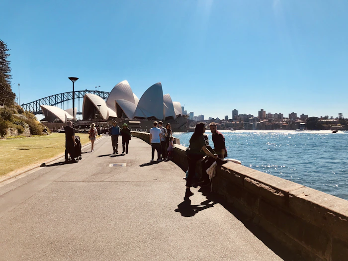 People enjoying the beach on a sunny day in Sydney