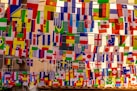 multi colored paper on brown cardboard box