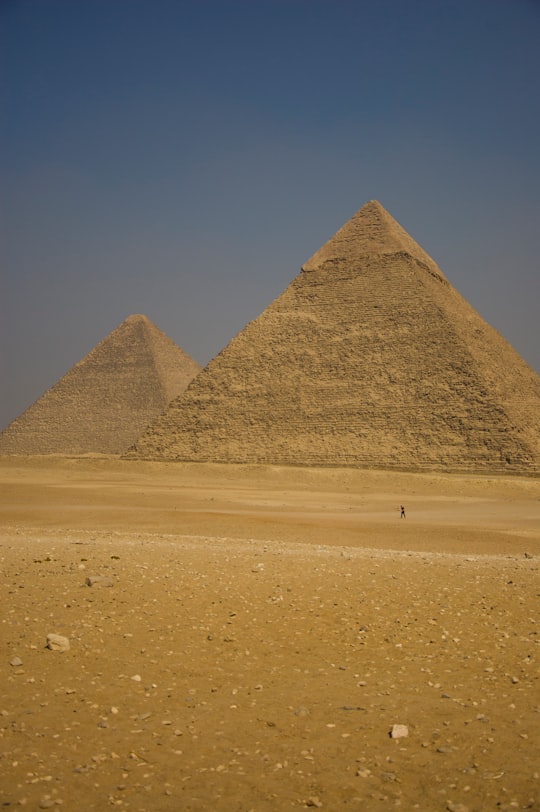 pyramid of giza in the desert in Giza Necropolis Egypt