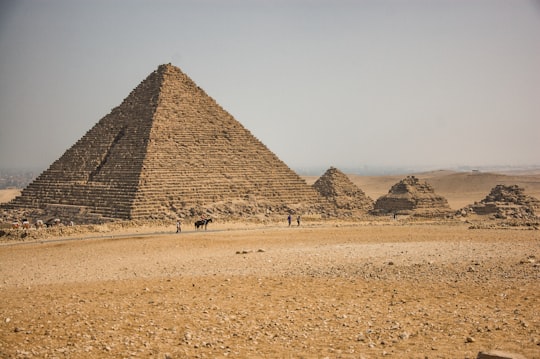 brown pyramid under gray sky during daytime in Pyramid of Menkaure Egypt
