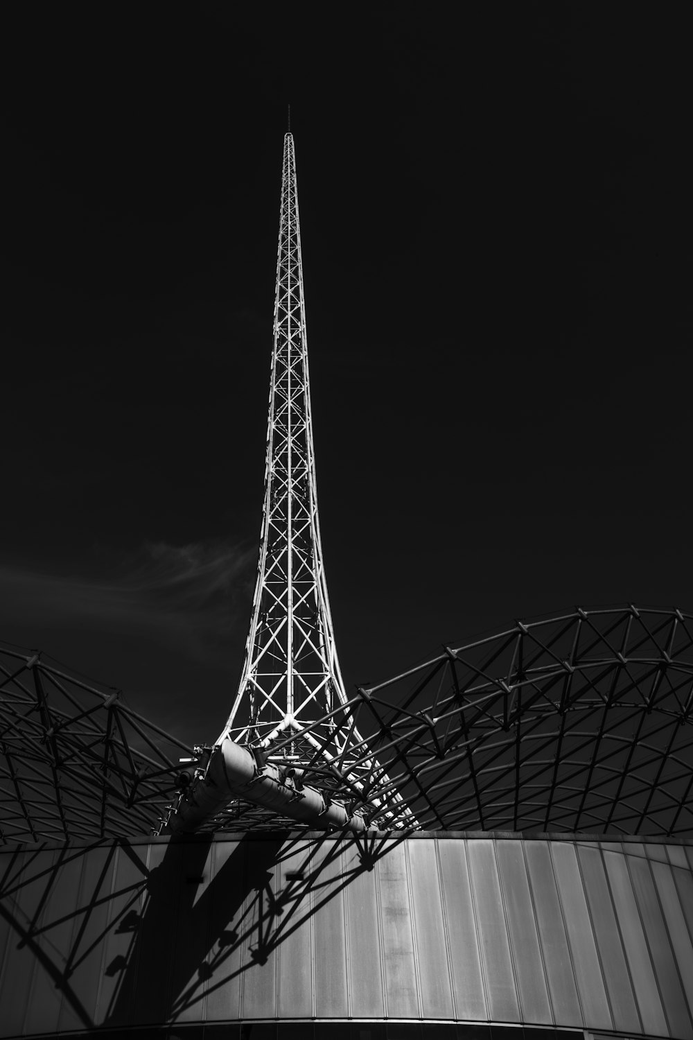 grayscale photo of ferris wheel