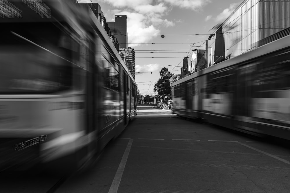 grayscale photo of a city street