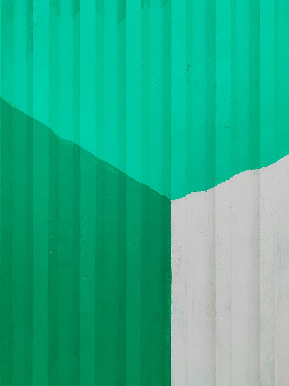 green and white wooden wall