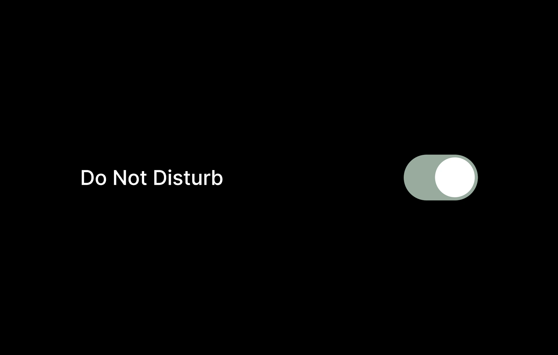 Do not disturb toggle switch on black background