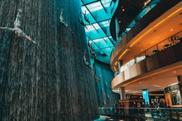 blue and white spiral staircase