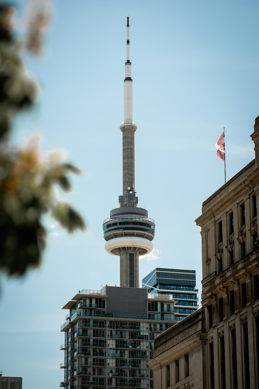 white and red concrete tower