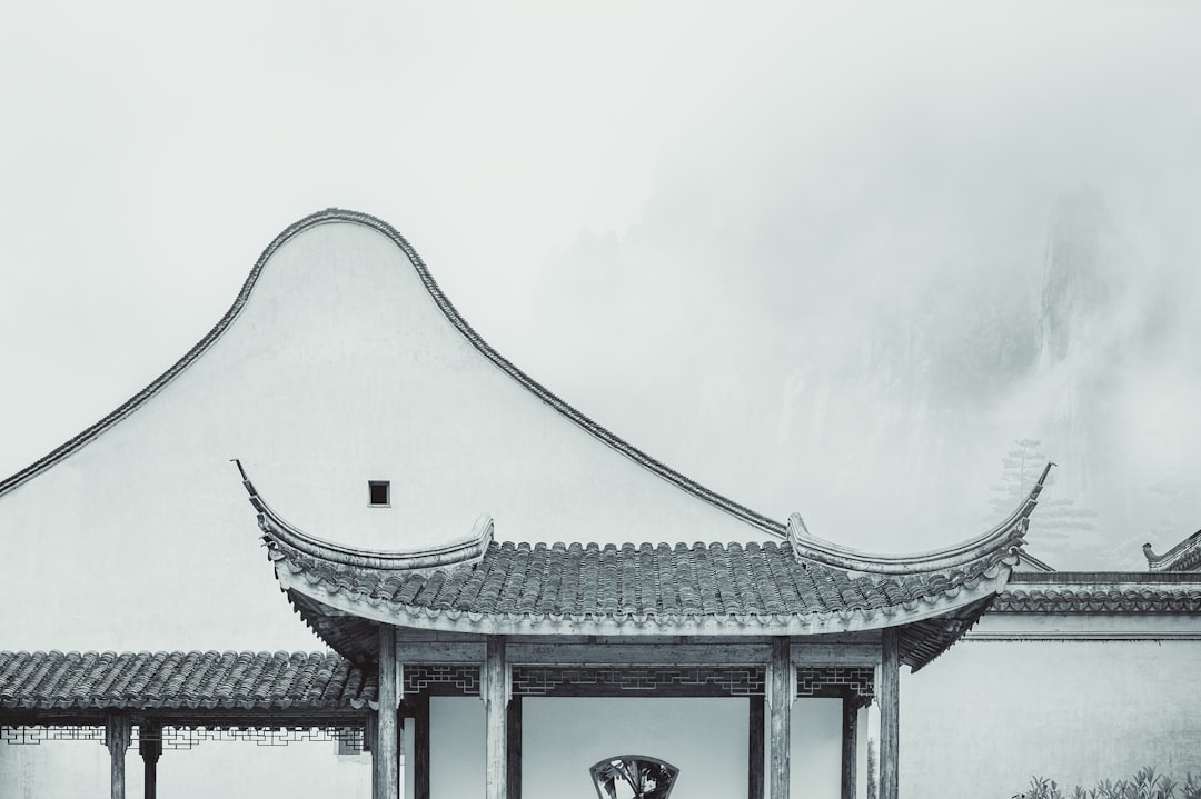 black and white concrete building, Ancient oriental architecture