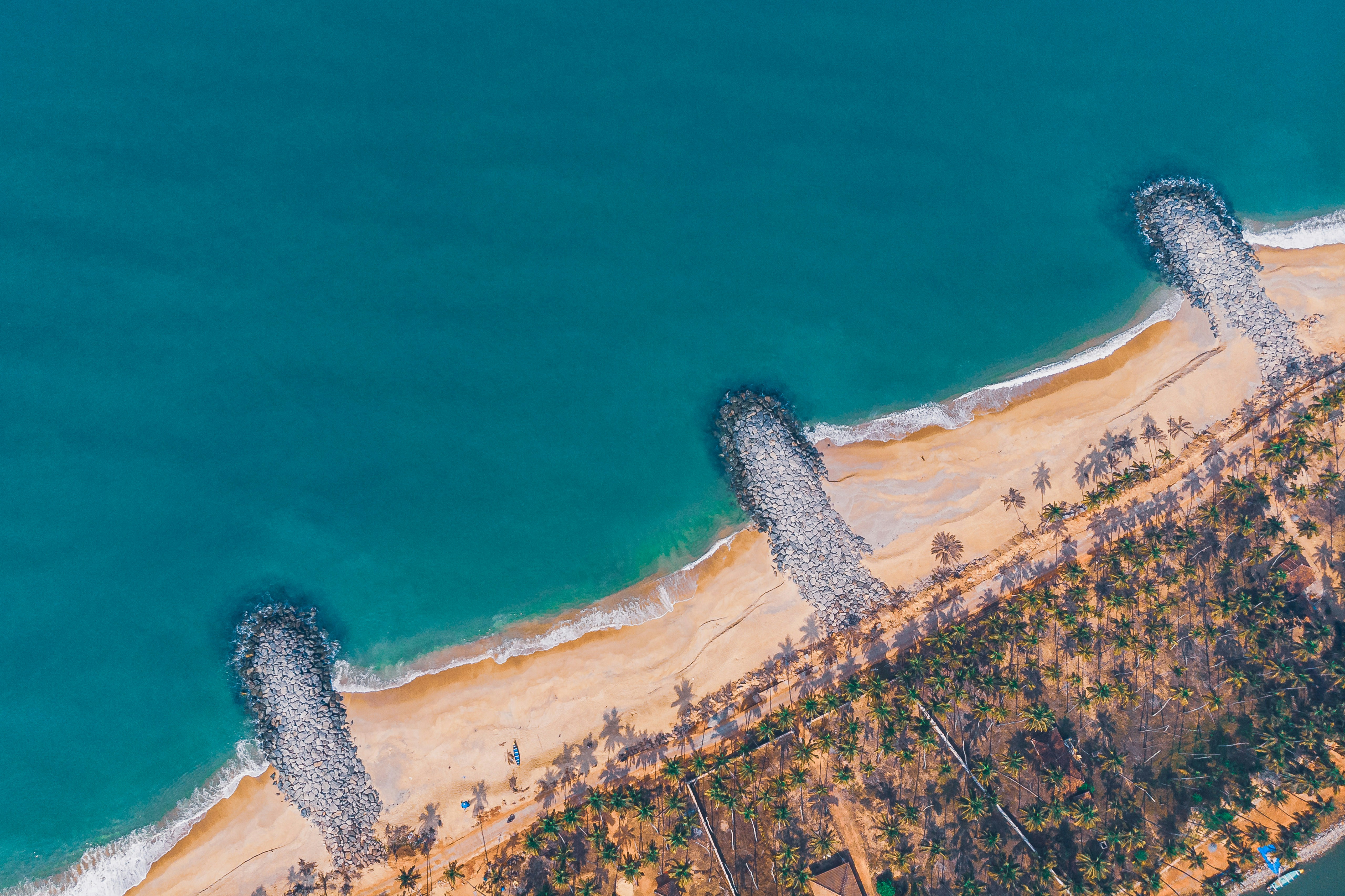 aerial view of beach during daytime, 