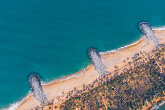 aerial view of beach during daytime in Karnataka India