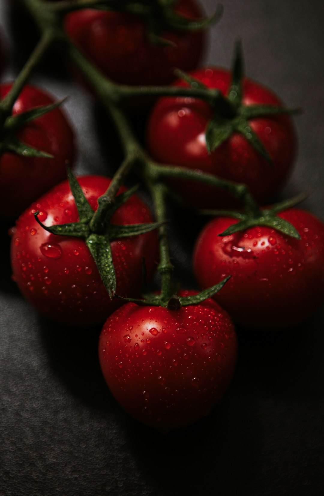 red cherry fruits on blue textile