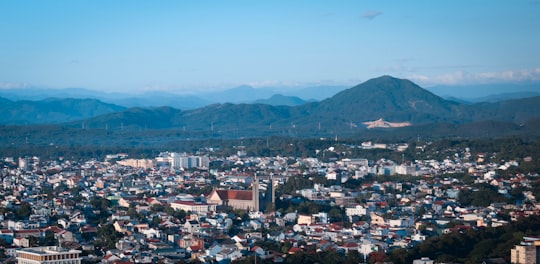 aerial view of city near mountain during daytime in Hue Vietnam