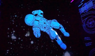 blue and white cartoon character