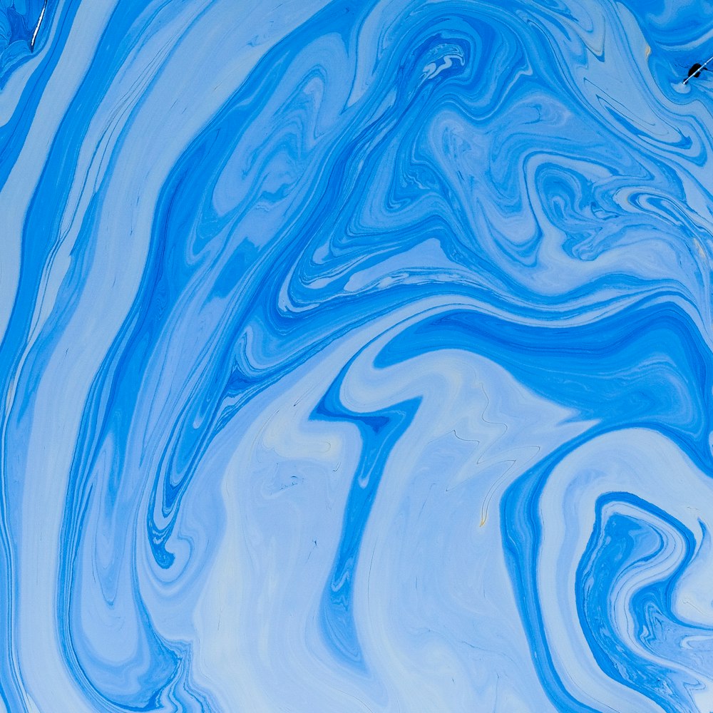 blue and white abstract painting