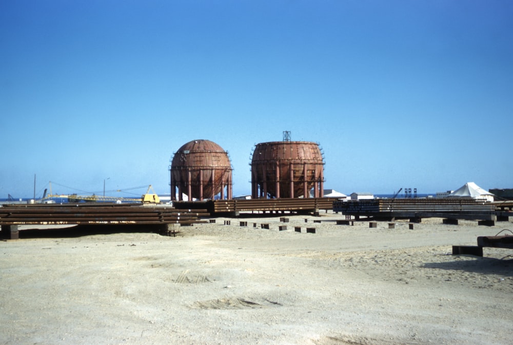 brown steel tank on snow covered ground during daytime