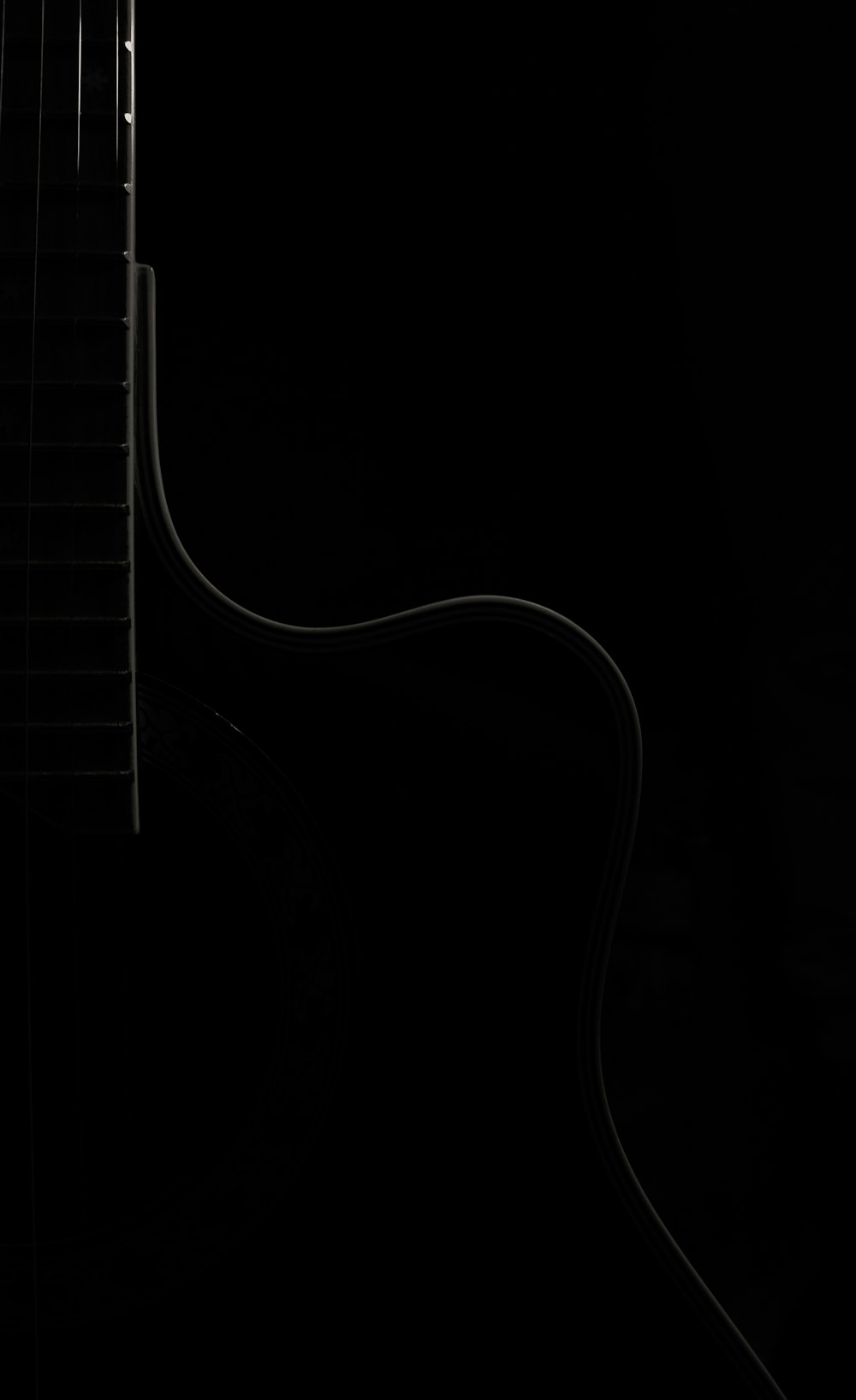 black and white guitar string