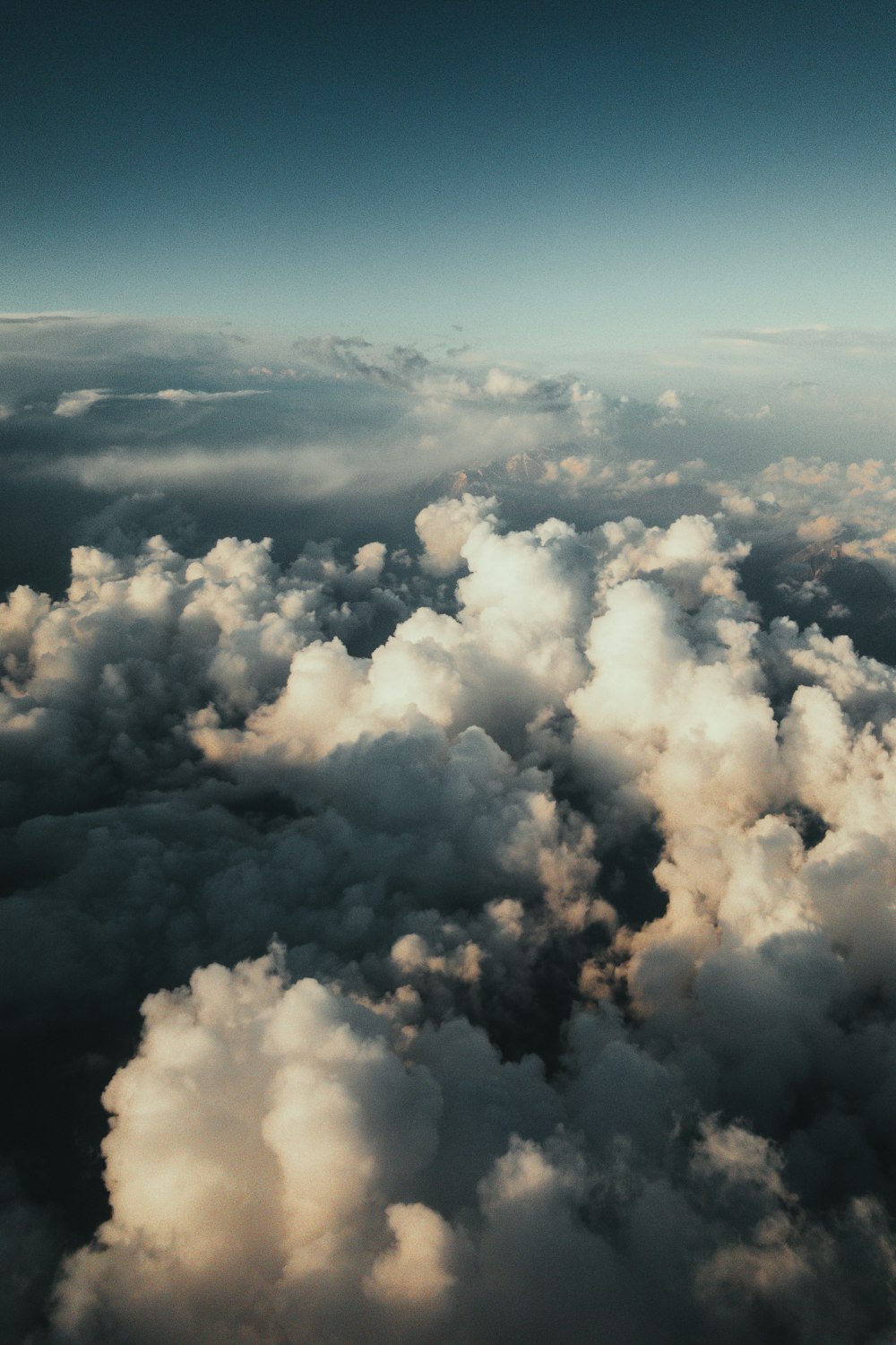 white clouds on blue sky