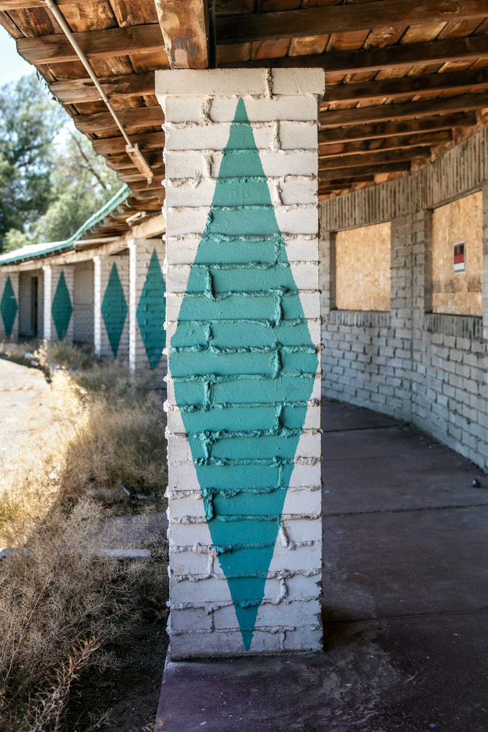 blue and white concrete building