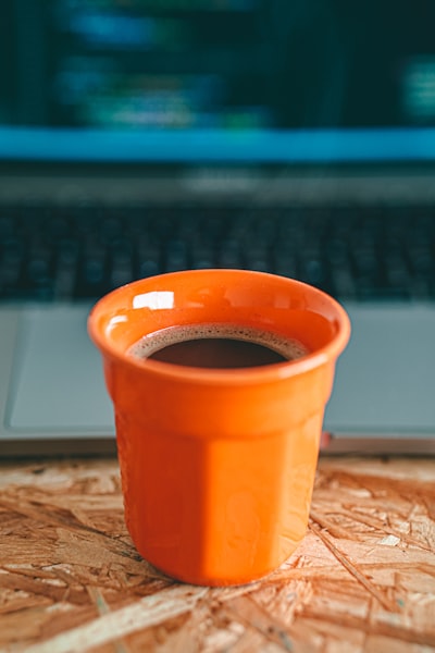 Cup of coffee on desk