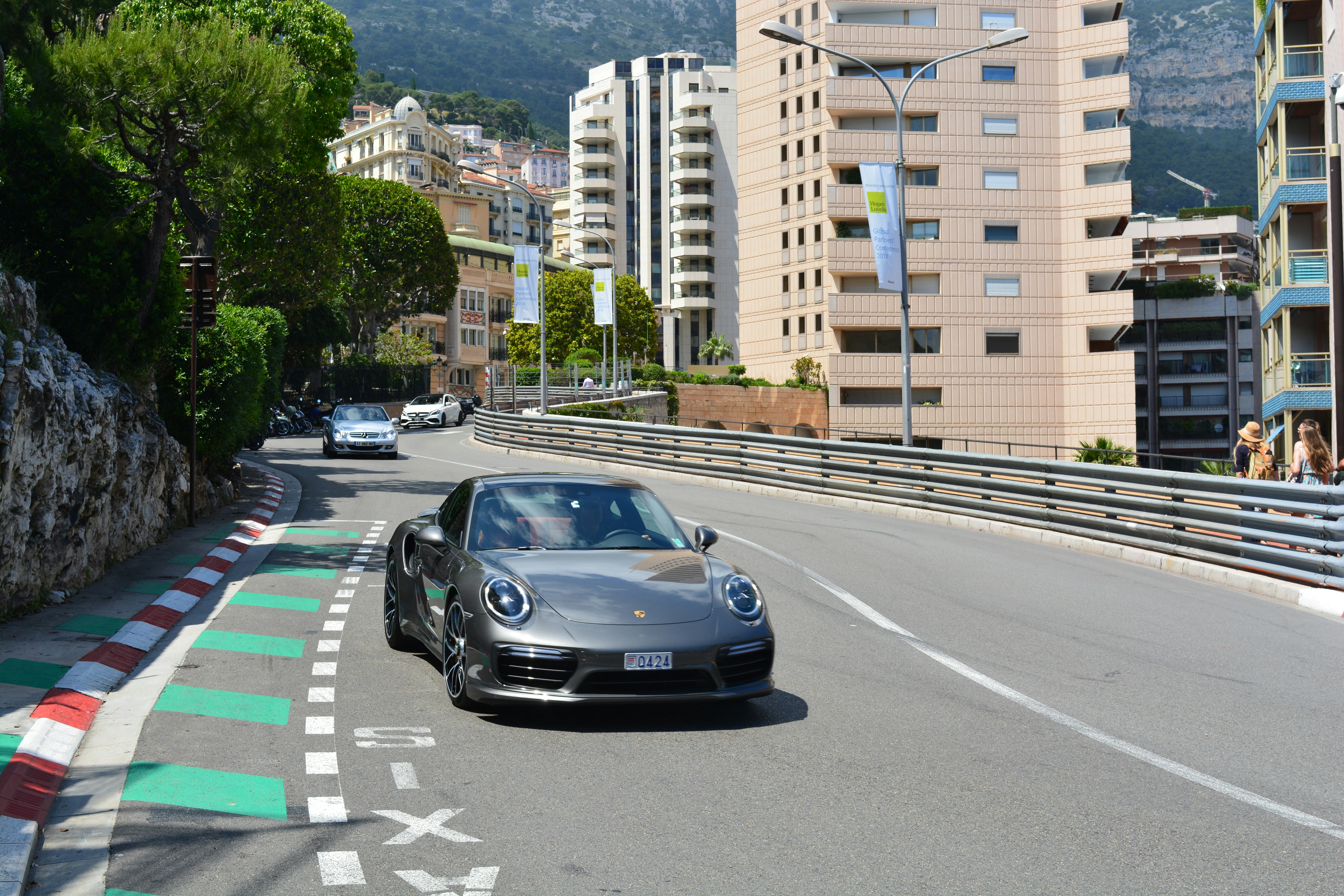 A Porsche 911 in Monaco on a sunny day