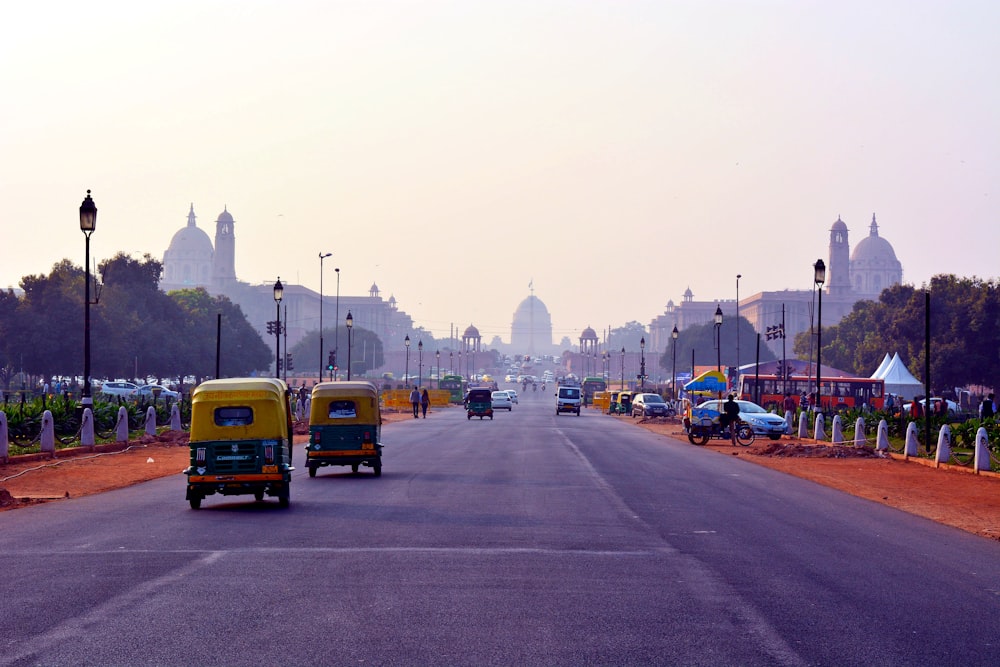 yellow bus on road during daytime