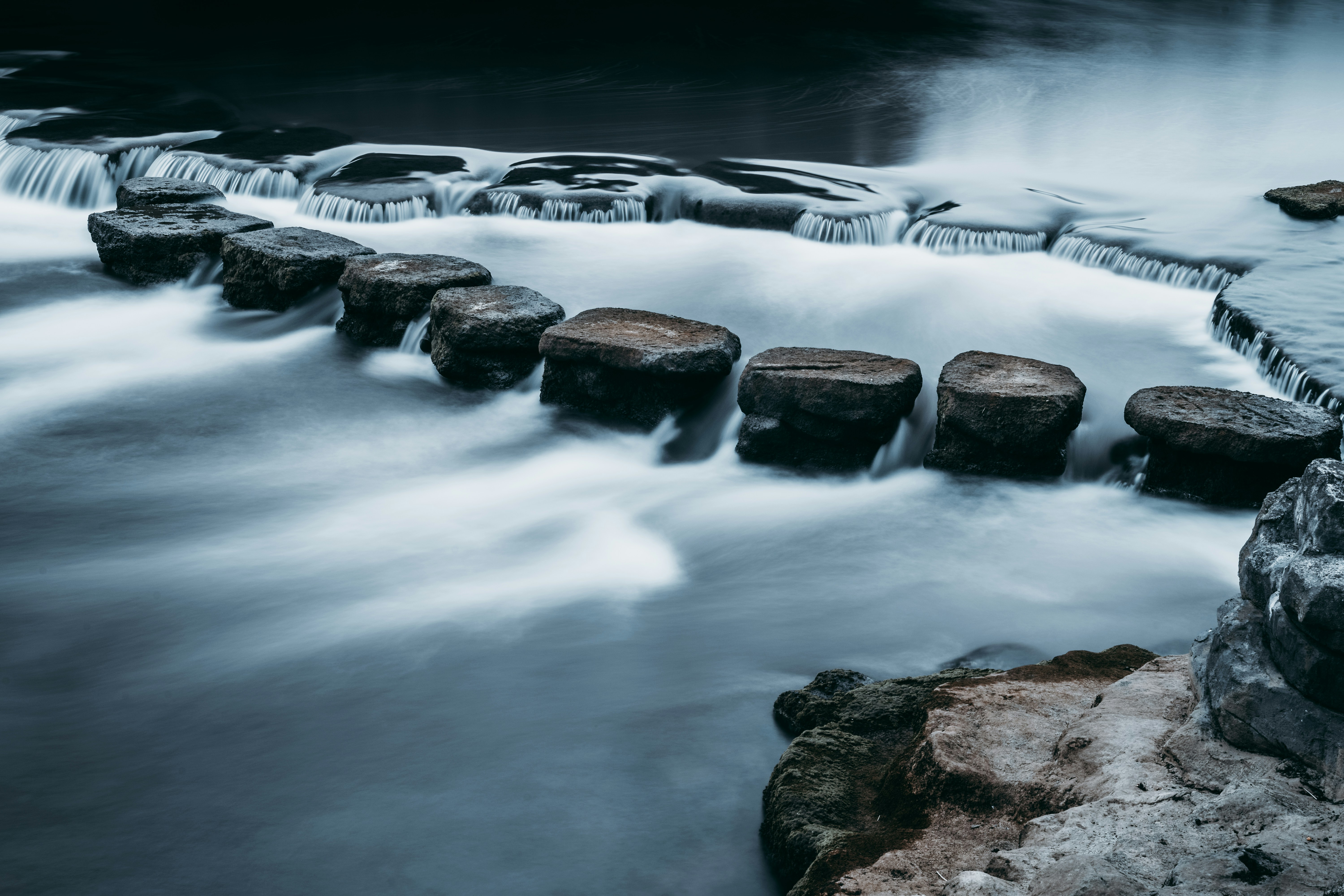 time lapse photography of river