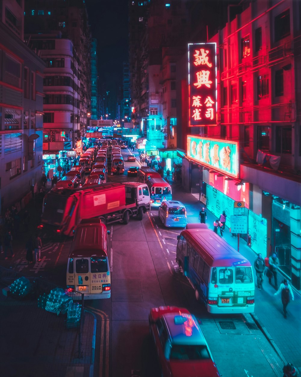 cars on road during night time