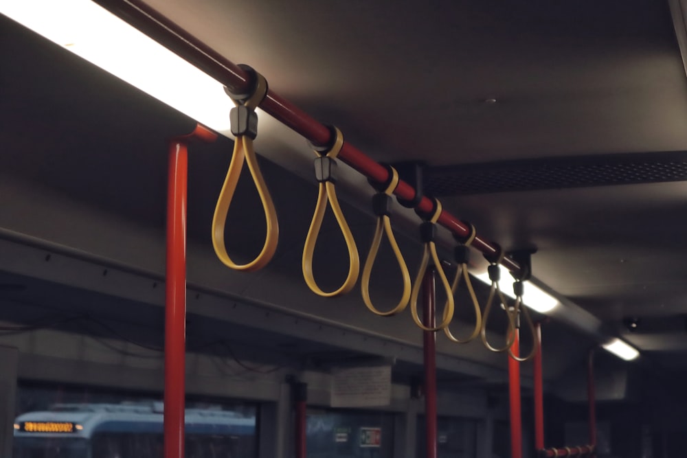 red and yellow clothes hanger