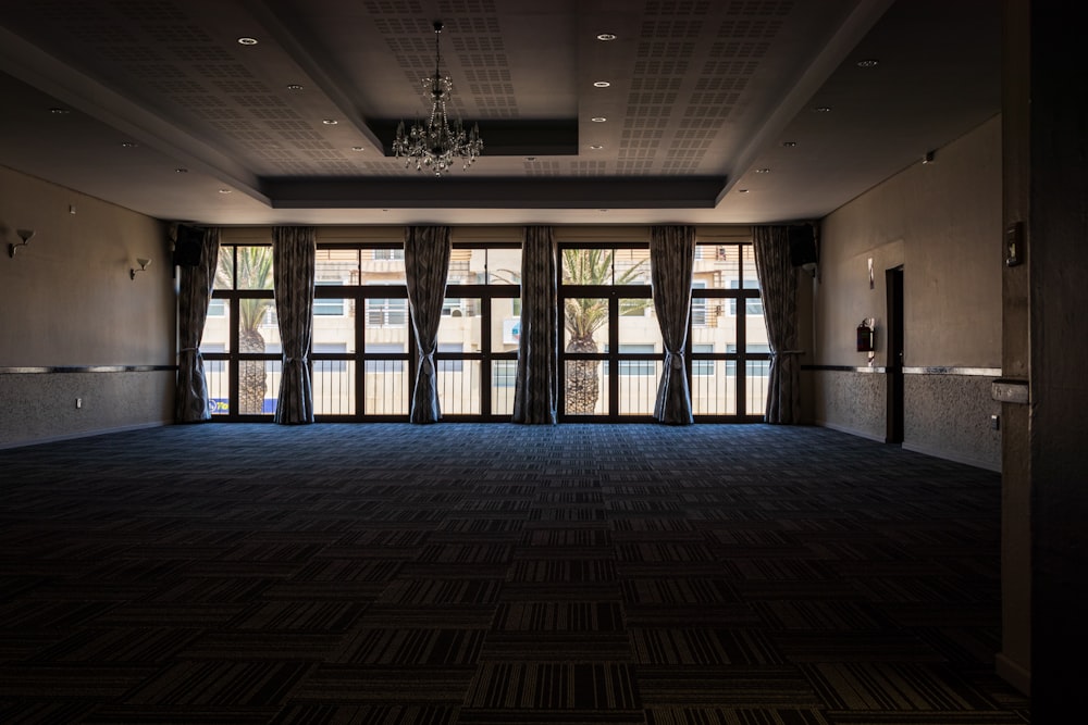 blue and white room interior