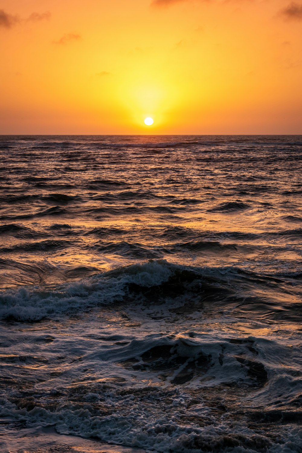 ocean waves during golden hour