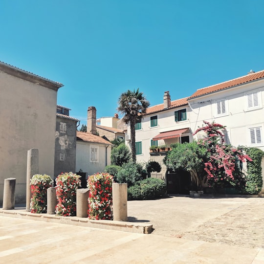 white and brown concrete building in Krk Croatia