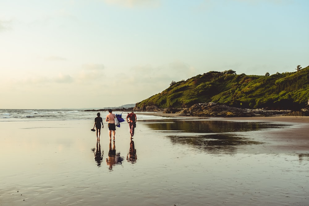 persone che camminano in riva al mare durante il giorno