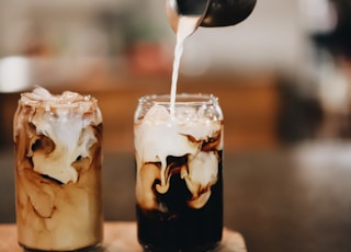 ice cream in clear glass cup