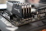 a close up of a computer motherboard