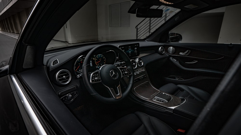 black and brown car interior