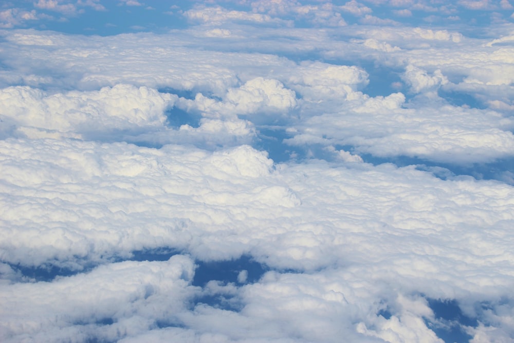 white clouds and blue sky