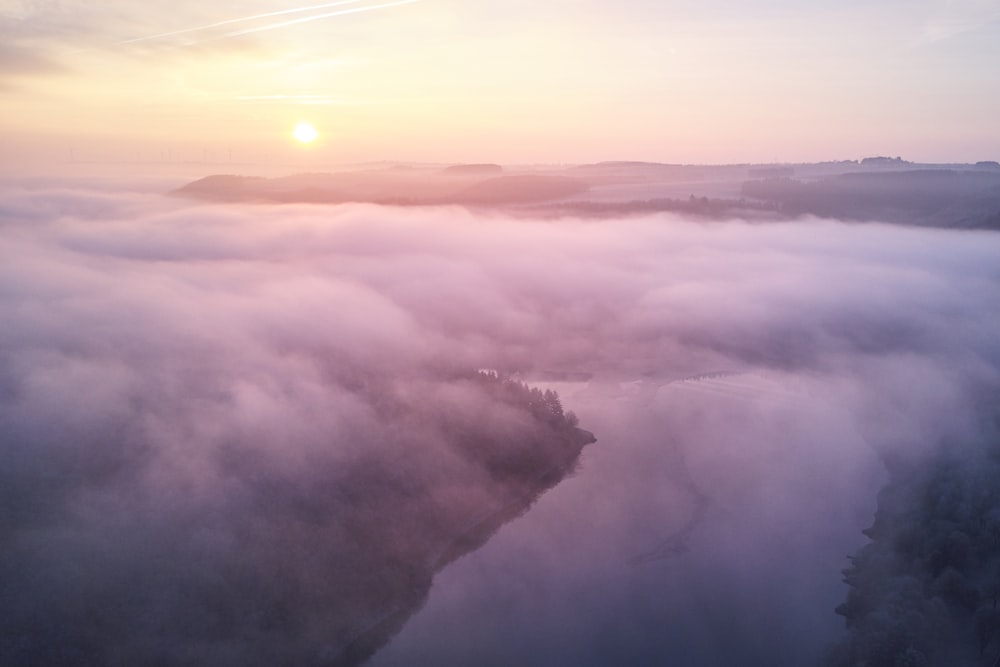 clouds and mountain during sunset