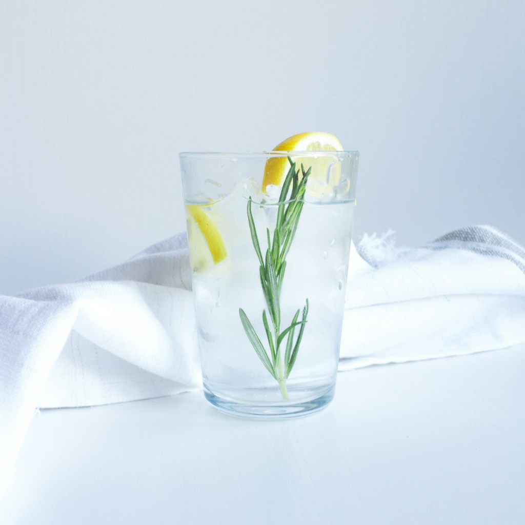 clear drinking glass with lemon juice