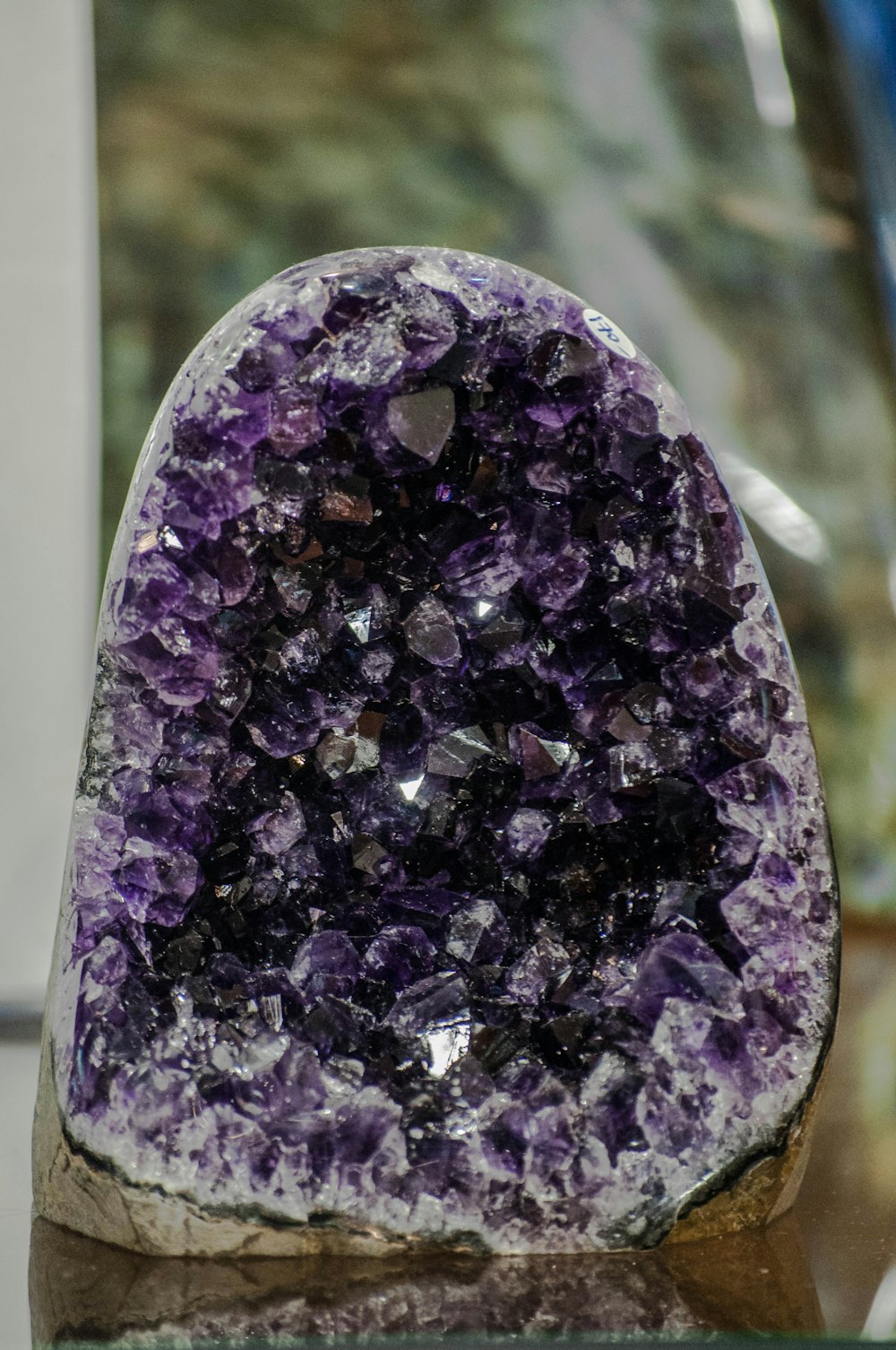 purple and black stone fragment