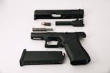 black semi automatic pistol with pistol
