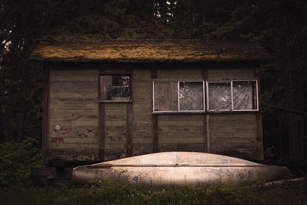 white and brown wooden house