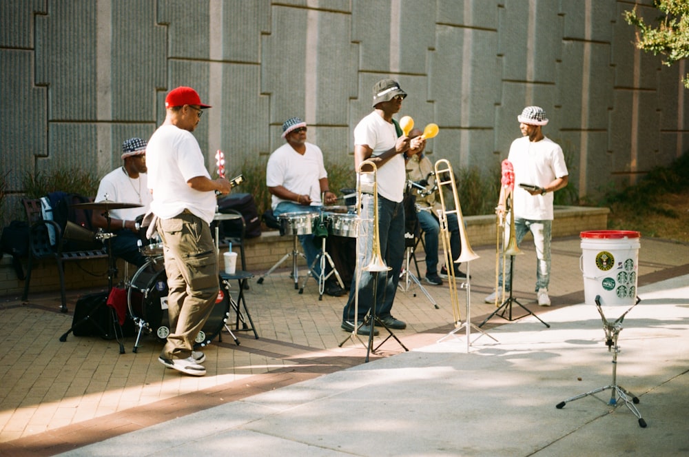 group of men playing musical instruments